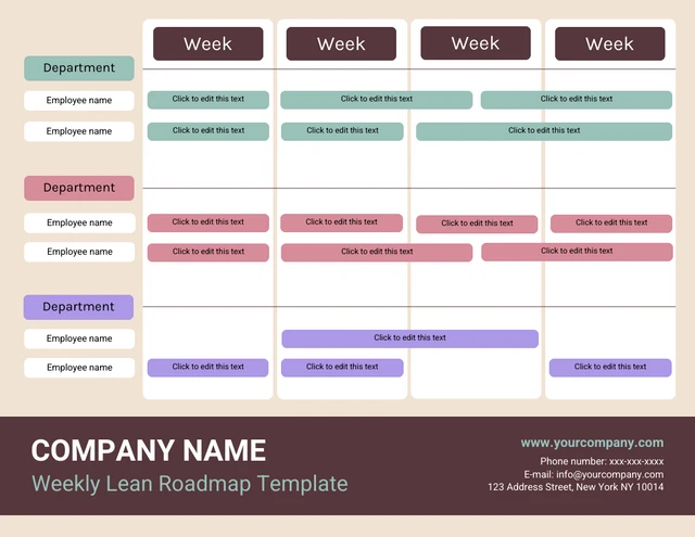 Neutral Blank Lean Roadmap Template