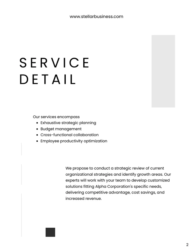 Simple Black And White Service Proposal - Page 2