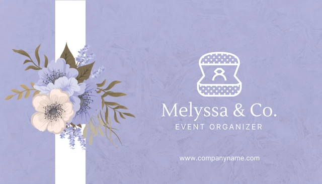 Lilac Modern Texture Floral Event Planner Business Card - Page 1