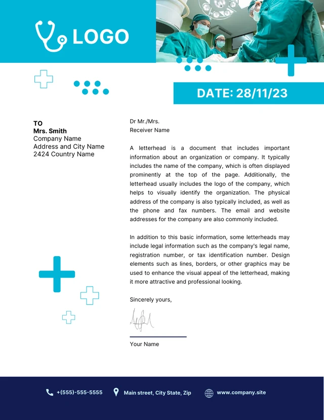 White Modern Playful Doctor Letterhead Template
