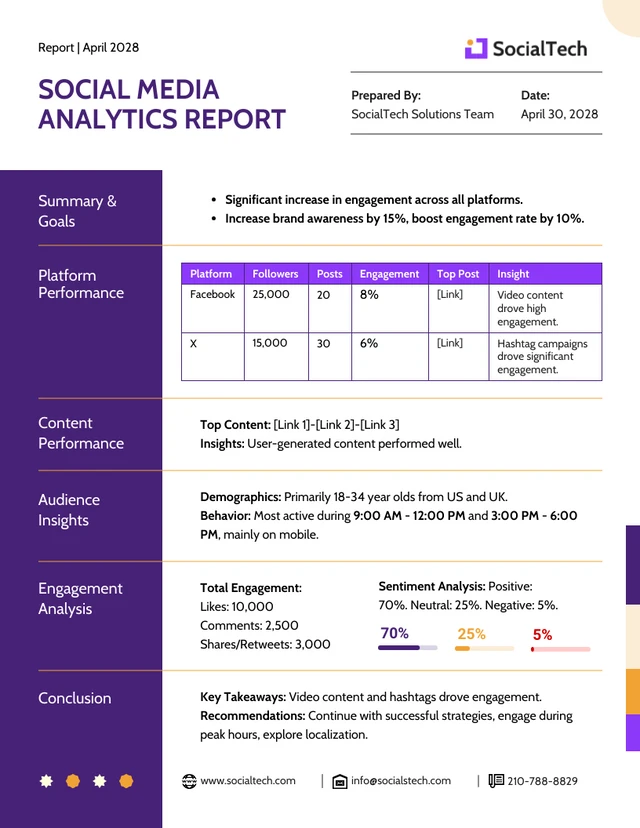 Social Media Analytics Report Template