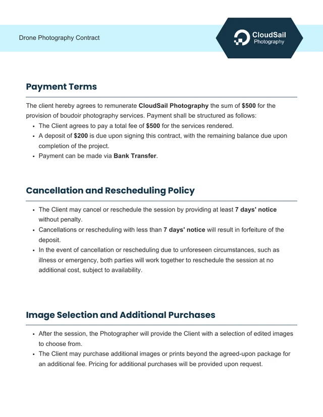 Drone Photography Contract - Page 3