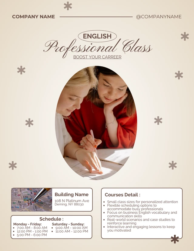 Sogt Brown English Class for Professional Template
