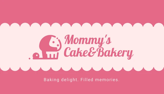 Dark Pink Cute Bakery Store Business Card - Page 1