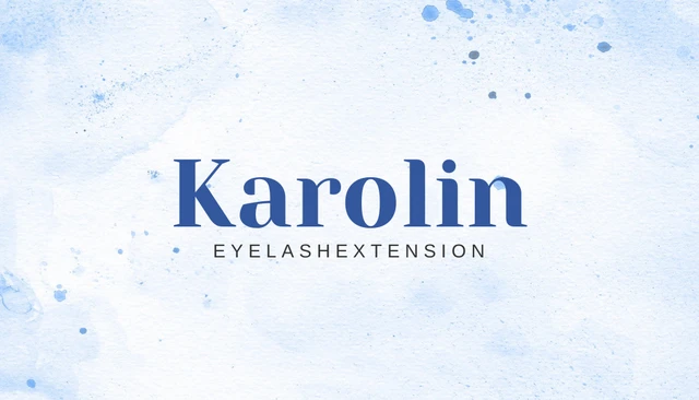 Light Blue Watercolor Modern Lash Business Card - Page 1