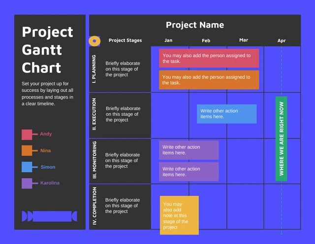 Simple Project Gantt Chart Template