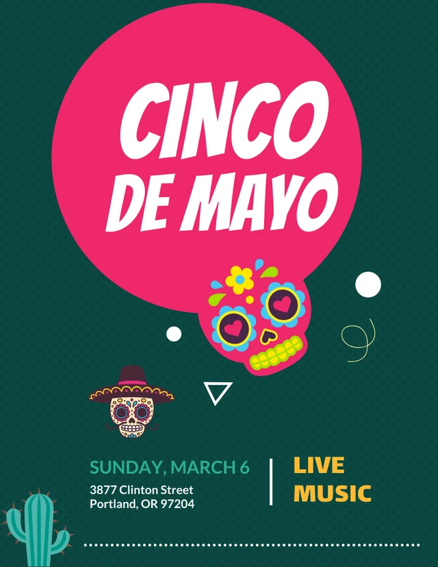 Green Cinco De Mayo Festival Music Poster Template
