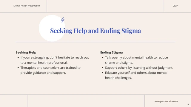 Minimalist White Ivory And Blue Mental Health presentation - Page 5