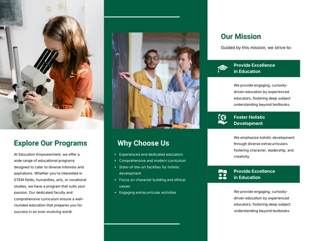 White Green Education Brochure - Page 2