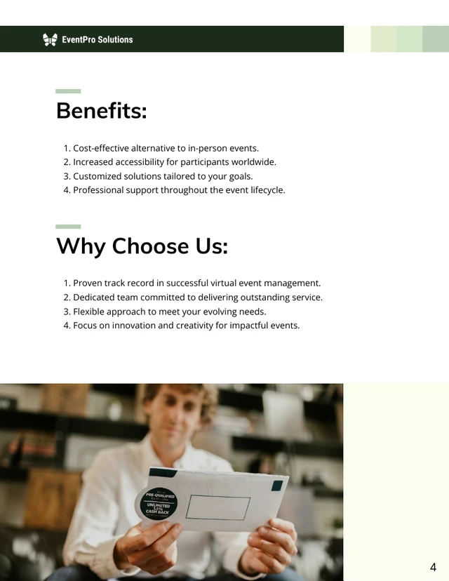 Short Business Proposal: Virtual Event Management Services - Page 4