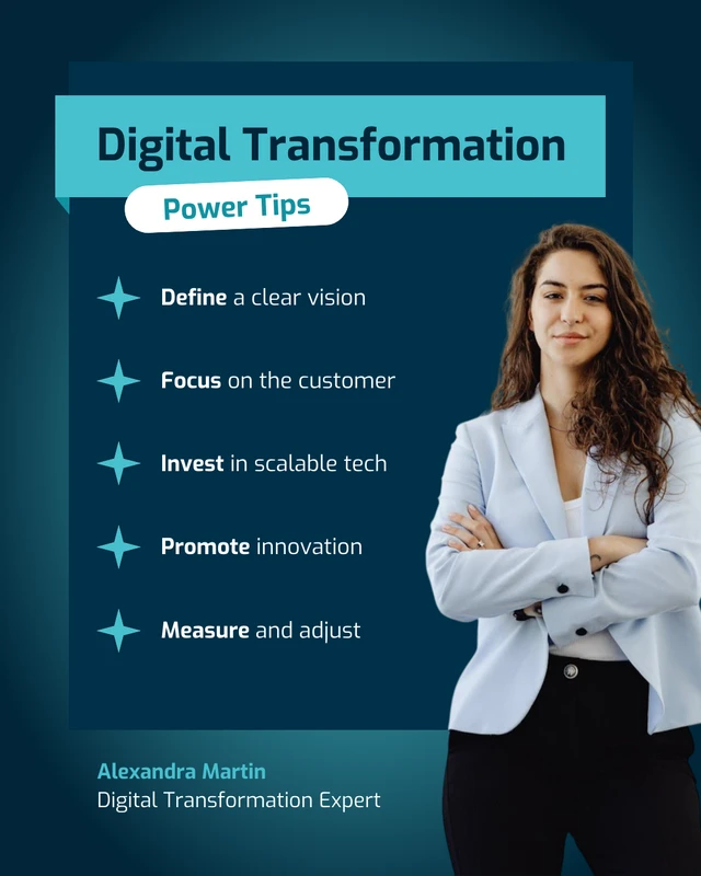 Digital Transformation Tips LinkedIn Social Media Template Digital Transformation Tips LinkedIn Social Media Template