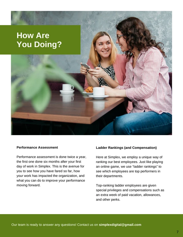 Green and White Generic Employee Handbook Template - Page 7