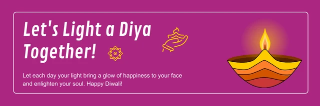 Purple Minimalist Diwali Banner Template