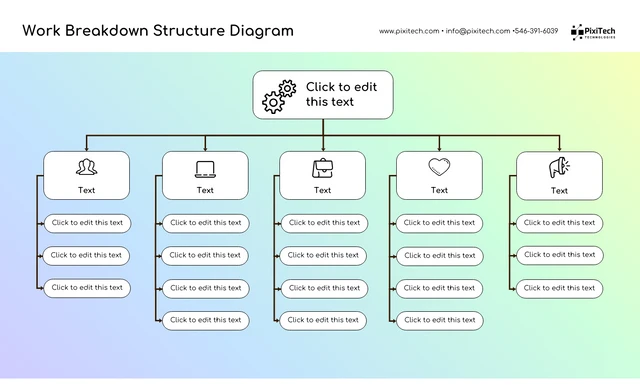 Light Blank Work Breakdown Structure Diagram Example Template