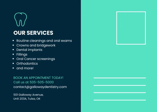 Dental Care Services Business Postcard - Page 2