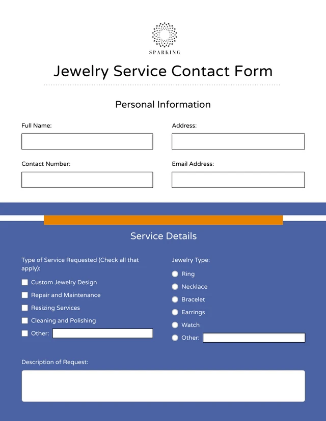 Simple Blue Orange Printable Emergency Contact List Forms Template