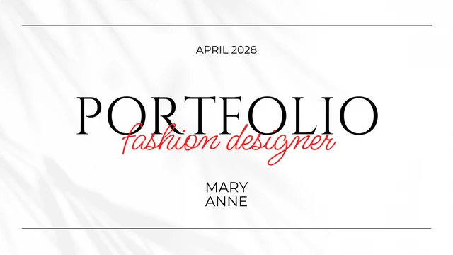 Black and White Fashion Designer Portfolio Presentation - Page 1