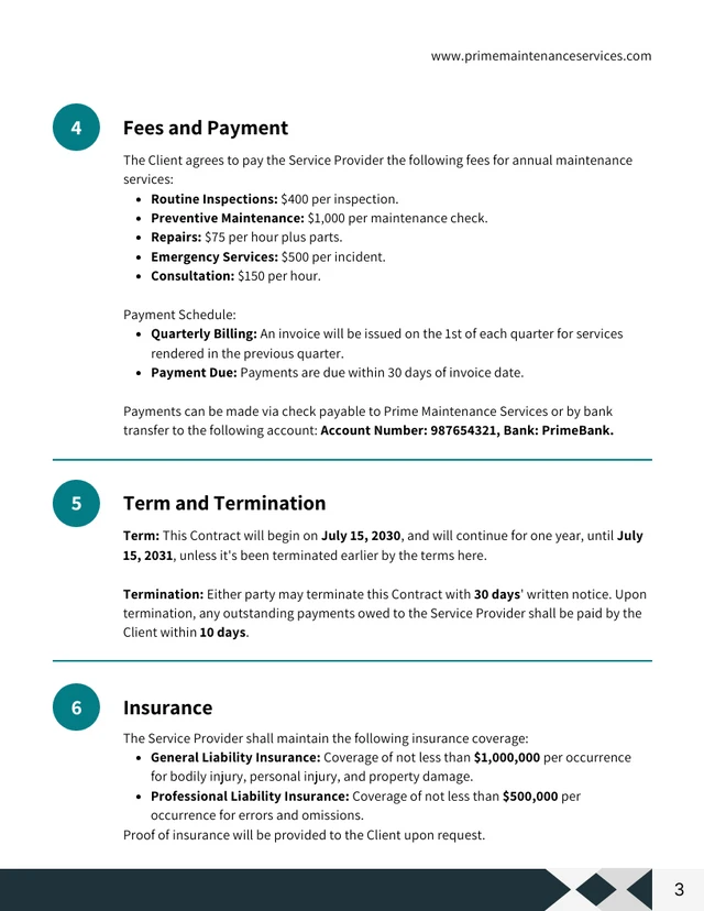 Annual Maintenance Contract Template - Page 3