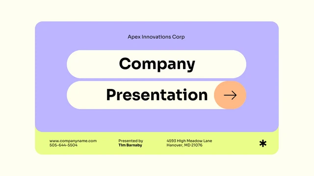 Neon Orange And Purple Company Presentation - Page 1