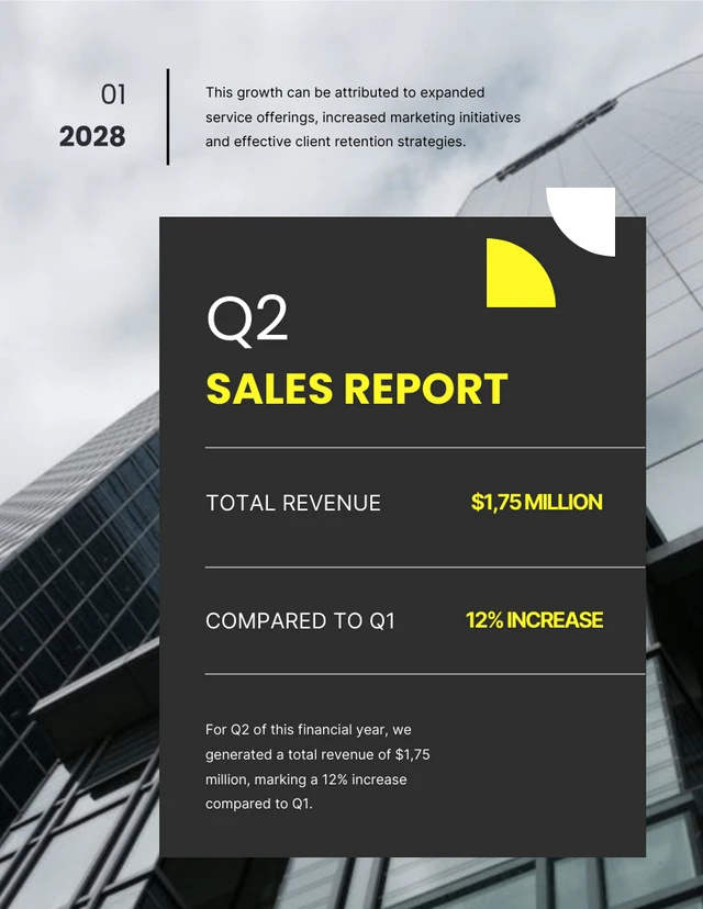 Dark Yellow Sales Report - Page 1