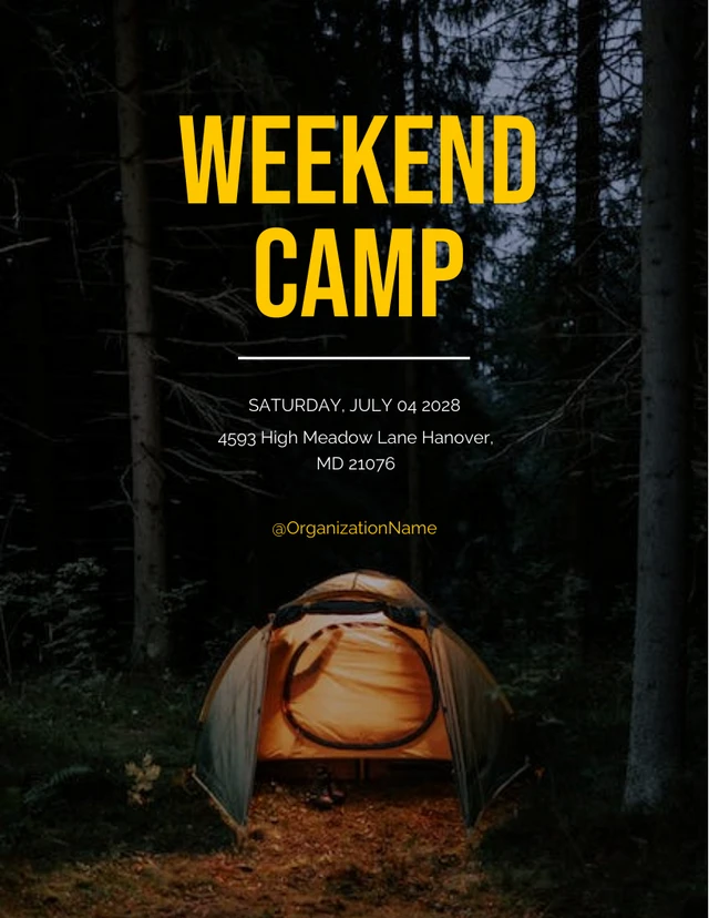 Minimalist Weekend Camp Poster Template
