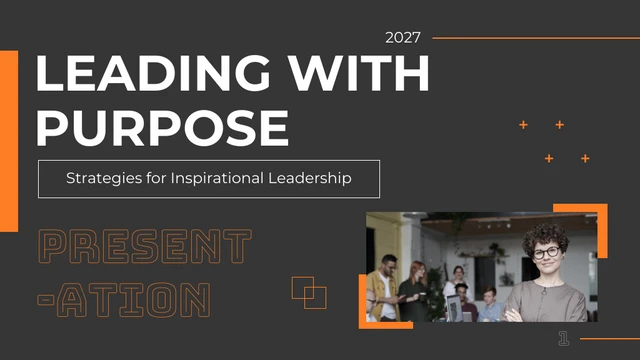 White Black Orange Modern Leadership Presentation - Page 1