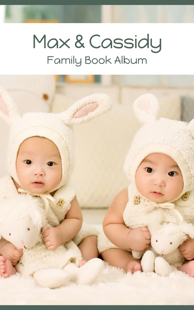 Simple Cute Photo Family Book Cover Template