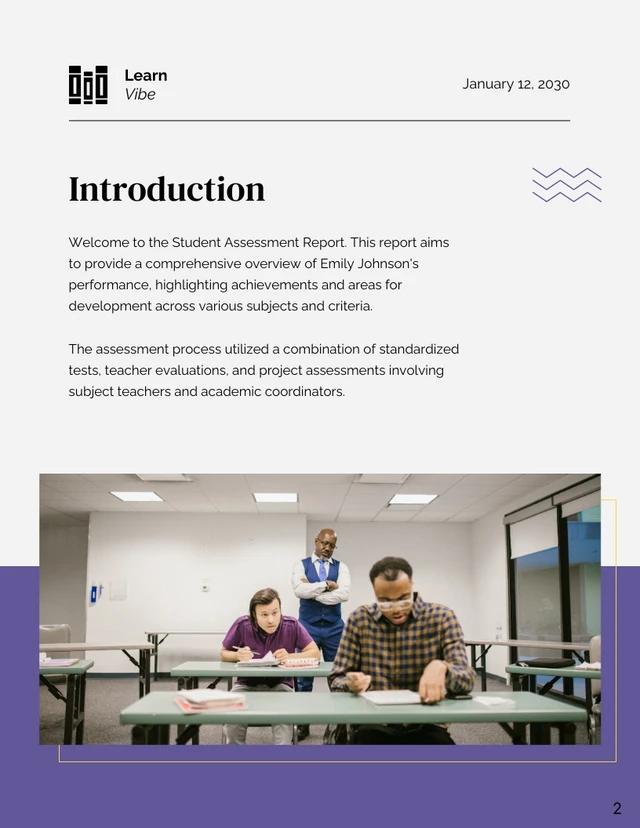 Student Assessment Report - Page 2