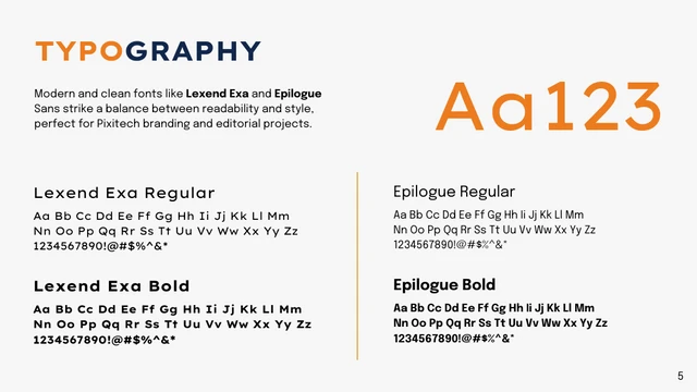 Dark Blue and Orange Tech Brand Guideline Presentation - Page 5