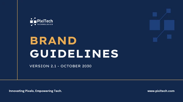 Dark Blue and Orange Tech Brand Guideline Presentation - Page 1