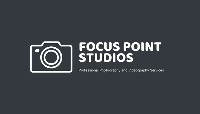 Dark Grey And Beige Minimalist Focus Photo Studio Business Card - Page 1