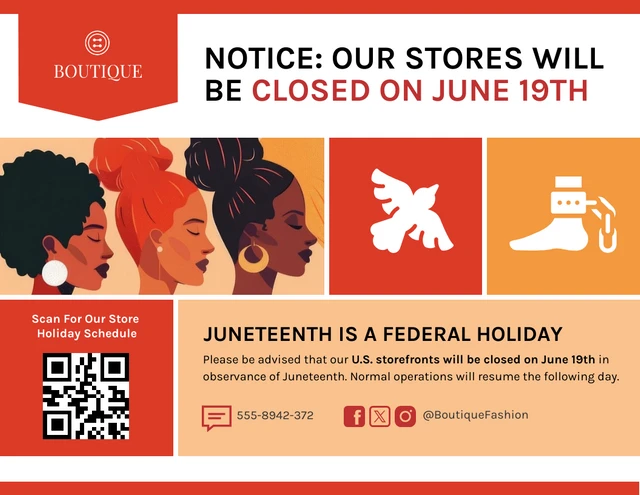 Observing Juneteenth at Work: Holiday Closure Notice Flyer