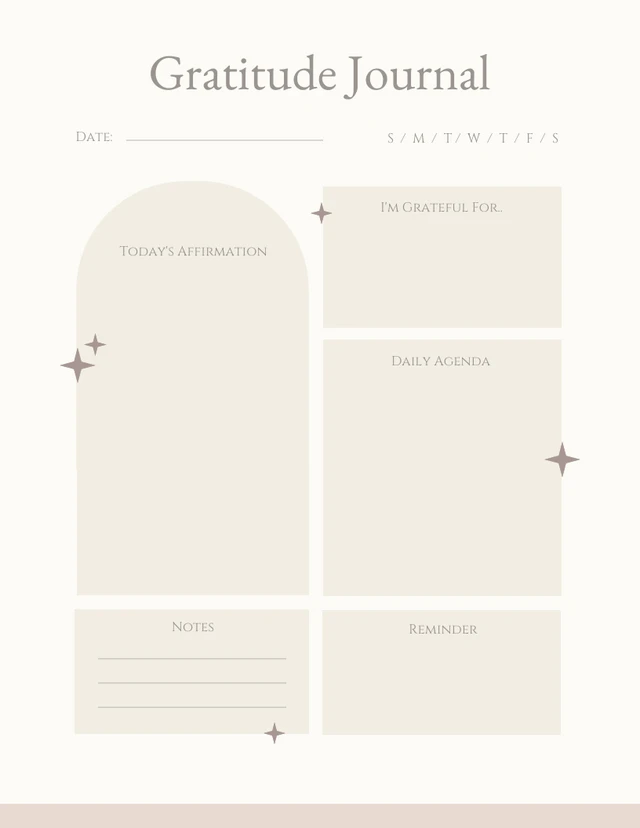 Beige Aesthetic Gratitude Journal Template