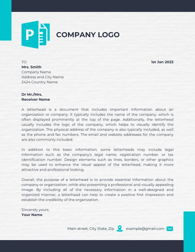 White Modern Paper Texture Graphic Design Letterhead Template
