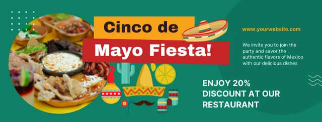 Green Cinco De Mayo Promo Restaurant Banner