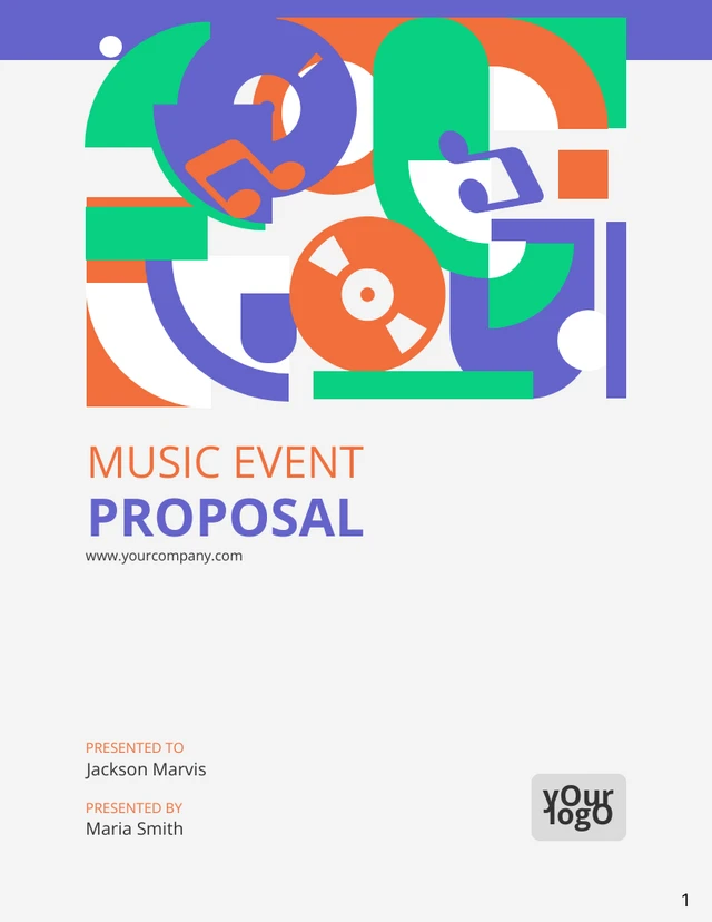 Purple And Orange Minimalist Music Event Proposal - Page 1