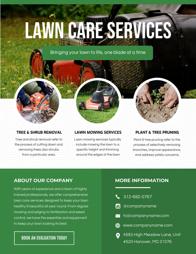 Green And White Lawn Care Flyer