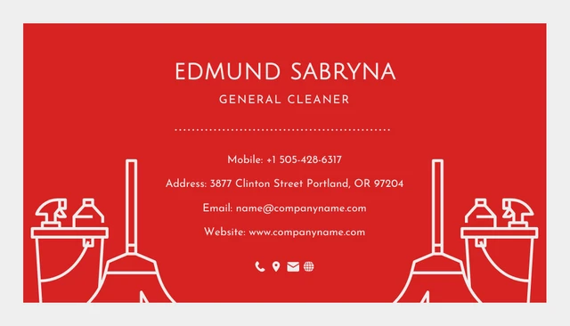 White And Red Minimalist Cleaning Services Business Card - Page 2