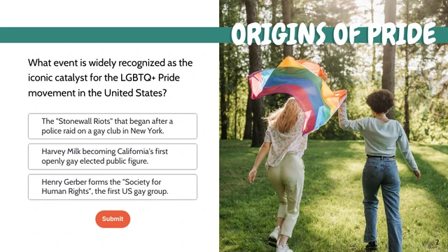 Colorful Green and Orange Pride Month Trivia Presentation - Page 2