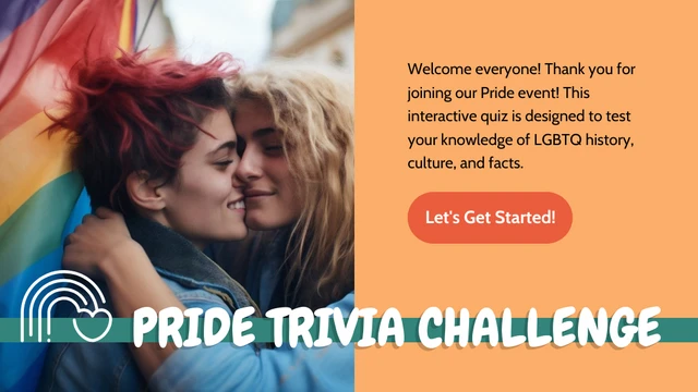 Colorful Green and Orange Pride Month Trivia Presentation - Page 1