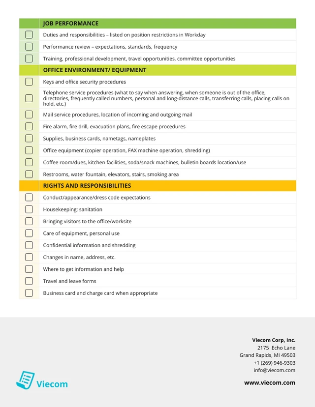 New Hire Onboarding HR Checklist - Page 2