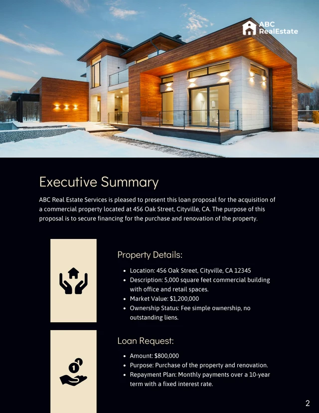 Real Estate Loan Proposal template - Page 2