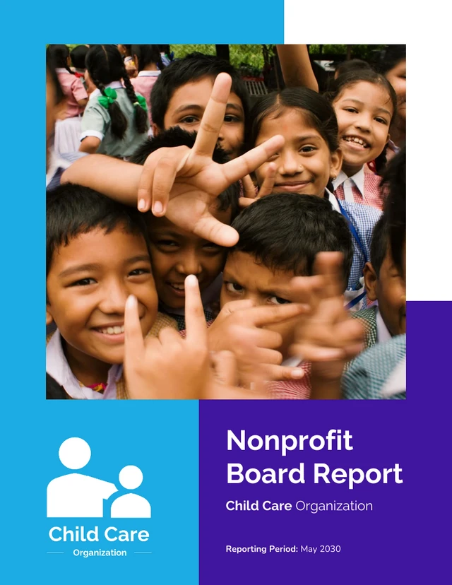 Nonprofit Board Report Template - Page 1