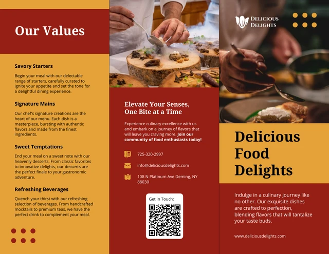 Simple Brown and Yellow Food Brochures - Page 1