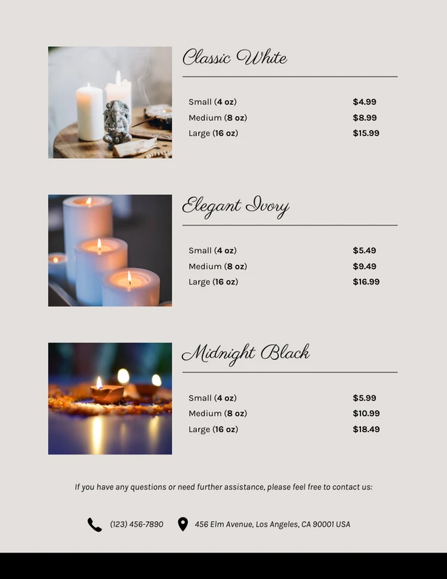 Candle Price List Template - Page 2