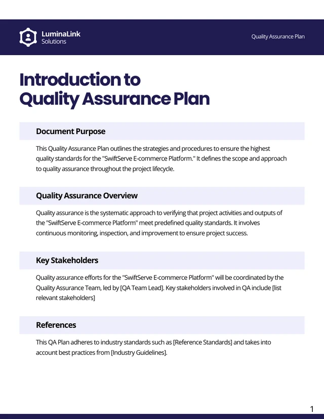 Dark Purple And White QA Plans - Page 1