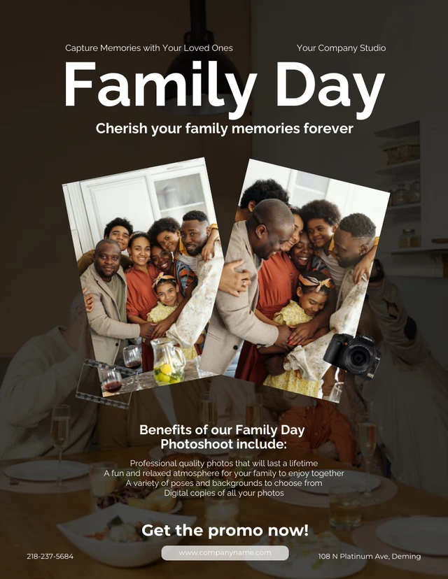 Family Studio Photoshoot Promo Poster Template
