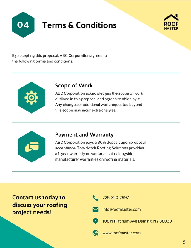 Commercial Roofing Proposal Template - Page 5