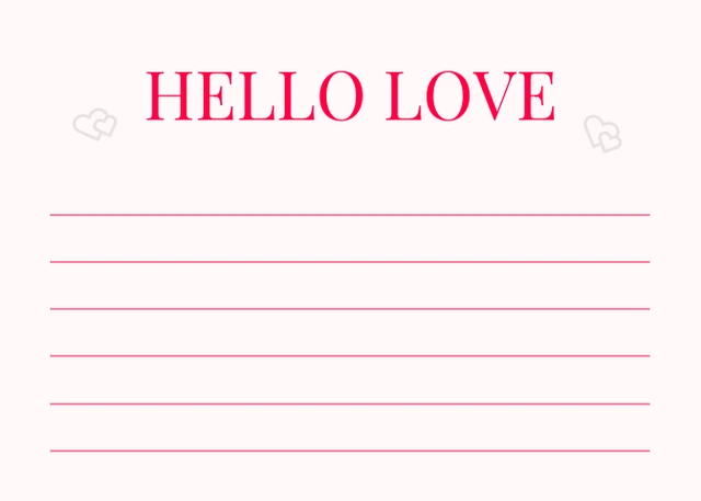 Light pink Minimalist Hello Love Postcard - Page 2