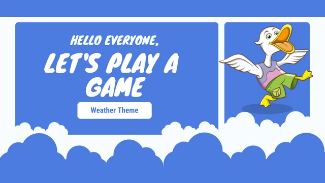 Blue Playful Cheerful Cloud Illustration Weather Theme Game Presentation - Page 1